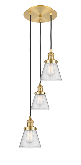 Innovations 113F-3P-SG-G64 Three Light Pendant, Satin Gold