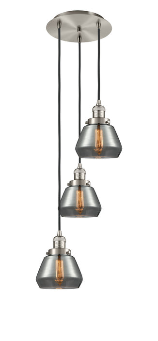 Innovations 113F-3P-SN-G173 Three Light Pendant, Brushed Satin Nickel