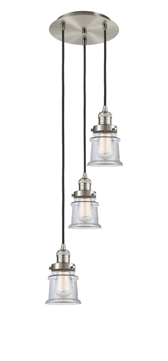 Innovations 113F-3P-SN-G182S Three Light Pendant, Brushed Satin Nickel