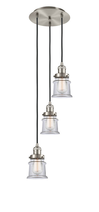 Innovations 113F-3P-SN-G182S Three Light Pendant, Brushed Satin Nickel