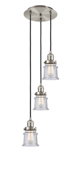 Innovations 113F-3P-SN-G184S Three Light Pendant, Brushed Satin Nickel