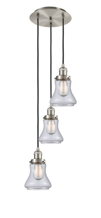 Innovations 113F-3P-SN-G192 Three Light Pendant, Brushed Satin Nickel