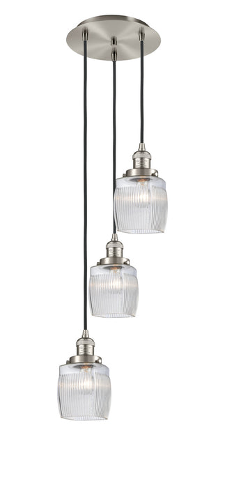 Innovations 113F-3P-SN-G302 Three Light Pendant, Brushed Satin Nickel