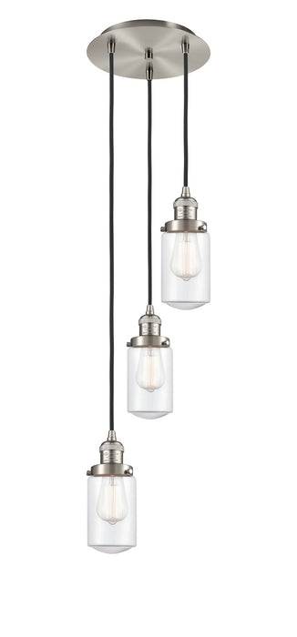 Innovations 113F-3P-SN-G312 Three Light Pendant, Brushed Satin Nickel