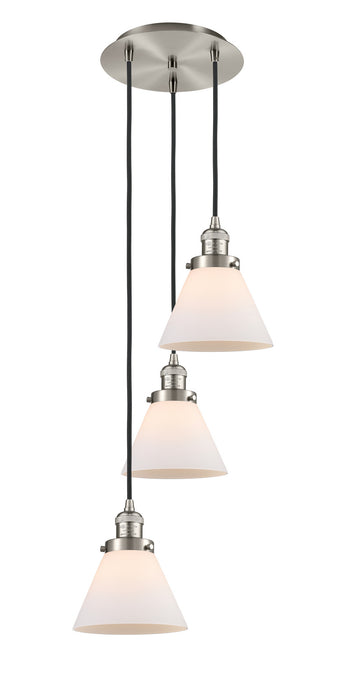 Innovations 113F-3P-SN-G41 Three Light Pendant, Brushed Satin Nickel