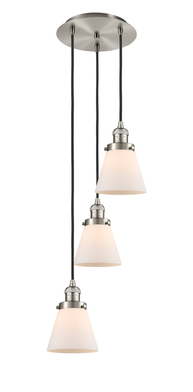 Innovations 113F-3P-SN-G61 Three Light Pendant, Brushed Satin Nickel