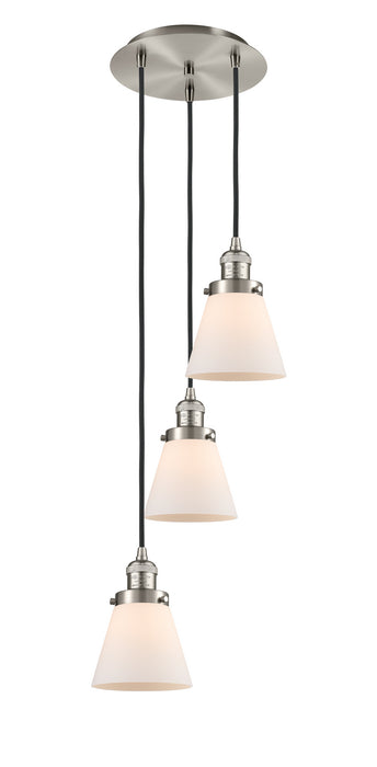 Innovations 113F-3P-SN-G61 Three Light Pendant, Brushed Satin Nickel