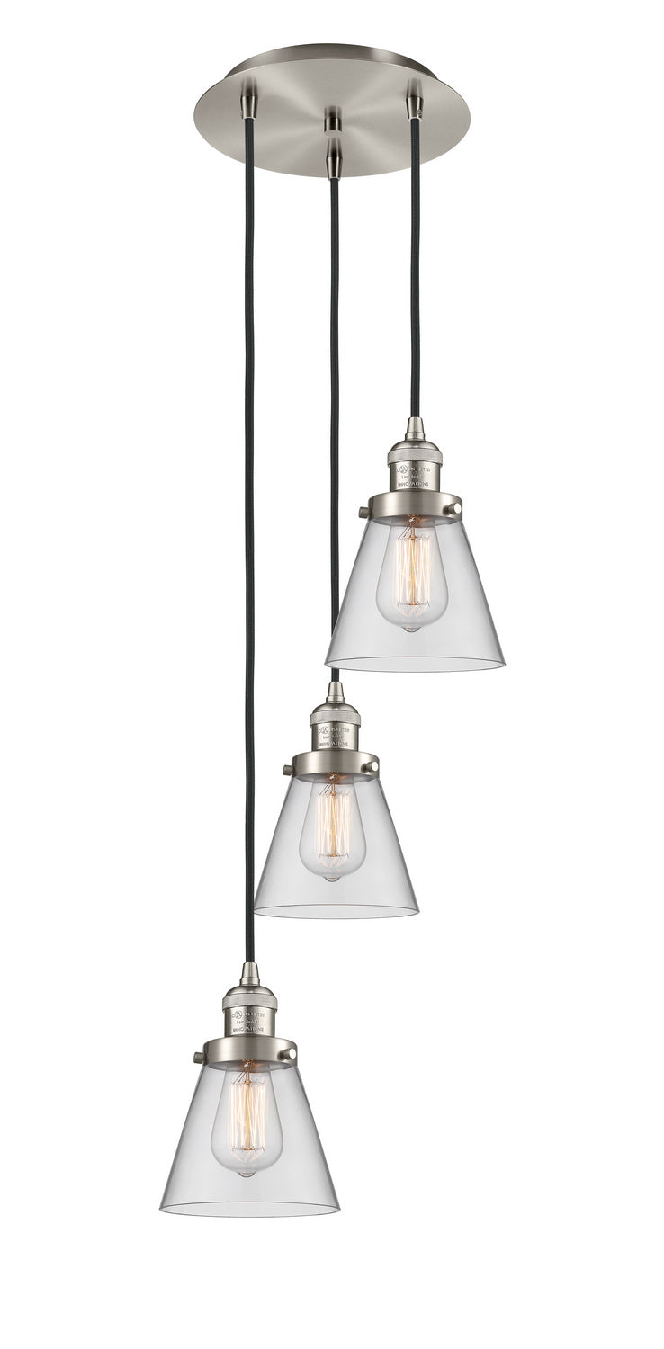 Innovations 113F-3P-SN-G62 Three Light Pendant, Brushed Satin Nickel