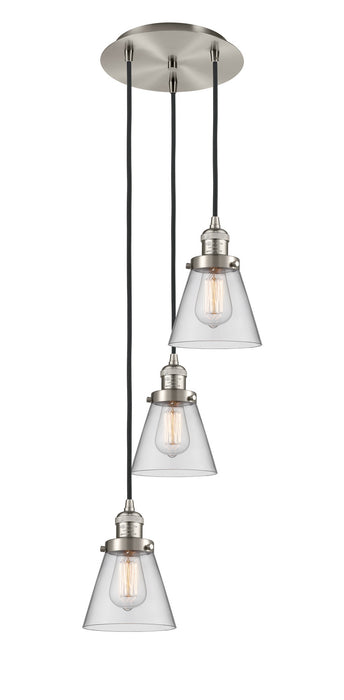 Innovations 113F-3P-SN-G62 Three Light Pendant, Brushed Satin Nickel