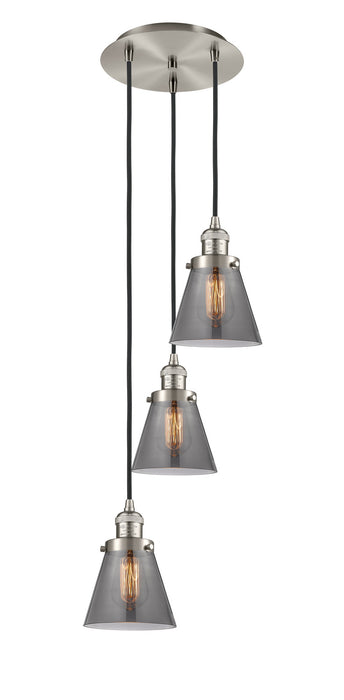 Innovations 113F-3P-SN-G63 Three Light Pendant, Brushed Satin Nickel