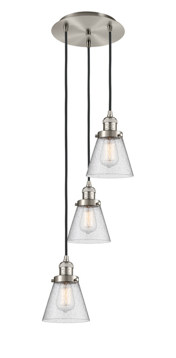 Innovations 113F-3P-SN-G64 Three Light Pendant, Brushed Satin Nickel