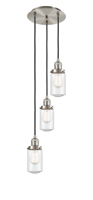 Innovations 113F-3P-SN-G314 Three Light Pendant, Brushed Satin Nickel