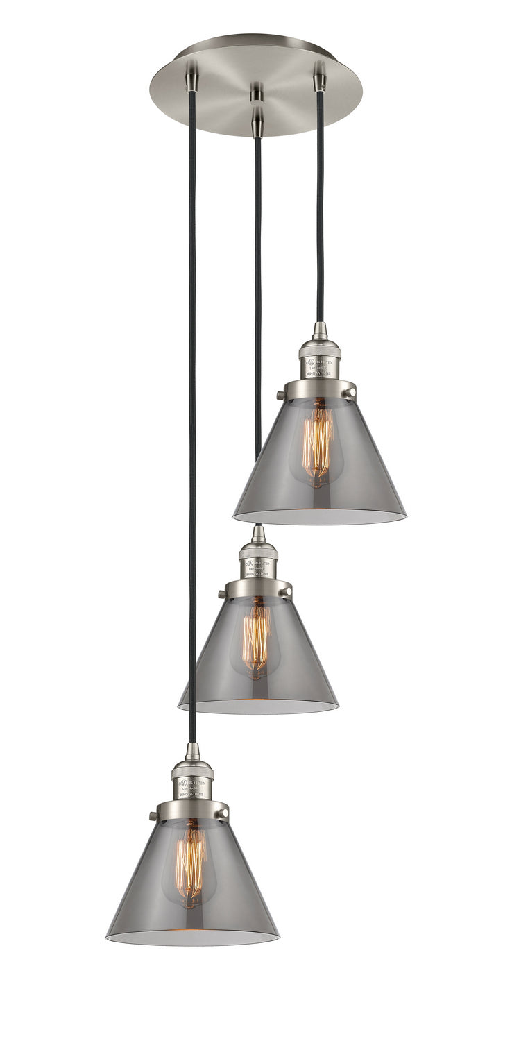 Innovations 113F-3P-SN-G43 Three Light Pendant, Brushed Satin Nickel
