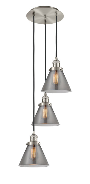 Innovations 113F-3P-SN-G43 Three Light Pendant, Brushed Satin Nickel