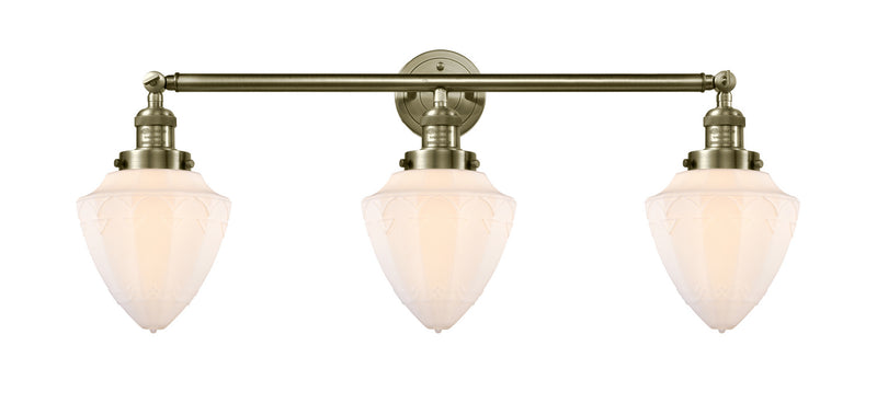 Innovations 205-AB-G661-7 Three Light Bath Vanity, Antique Brass