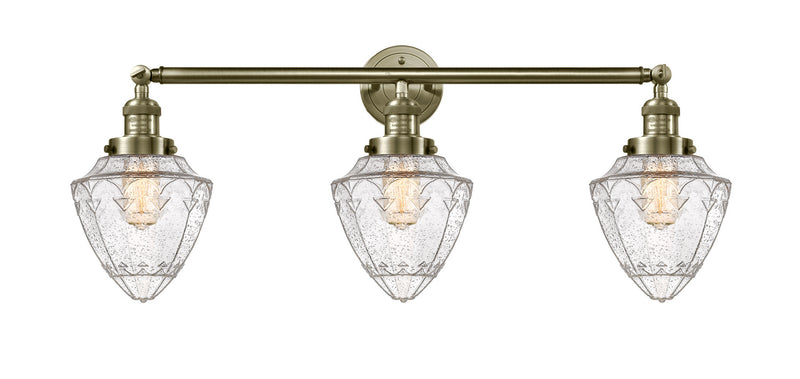Innovations 205-AB-G664-7 Three Light Bath Vanity, Antique Brass