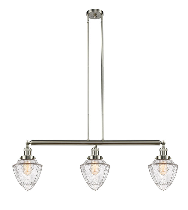 Innovations 213-SN-G664-7 Three Light Island Pendant, Brushed Satin Nickel