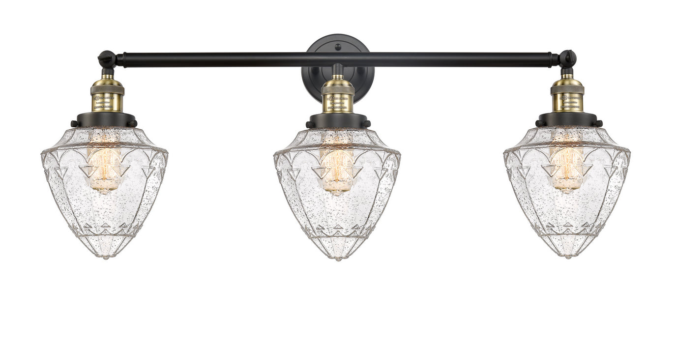 Innovations 205-BAB-G664-7 Three Light Bath Vanity, Black Antique Brass