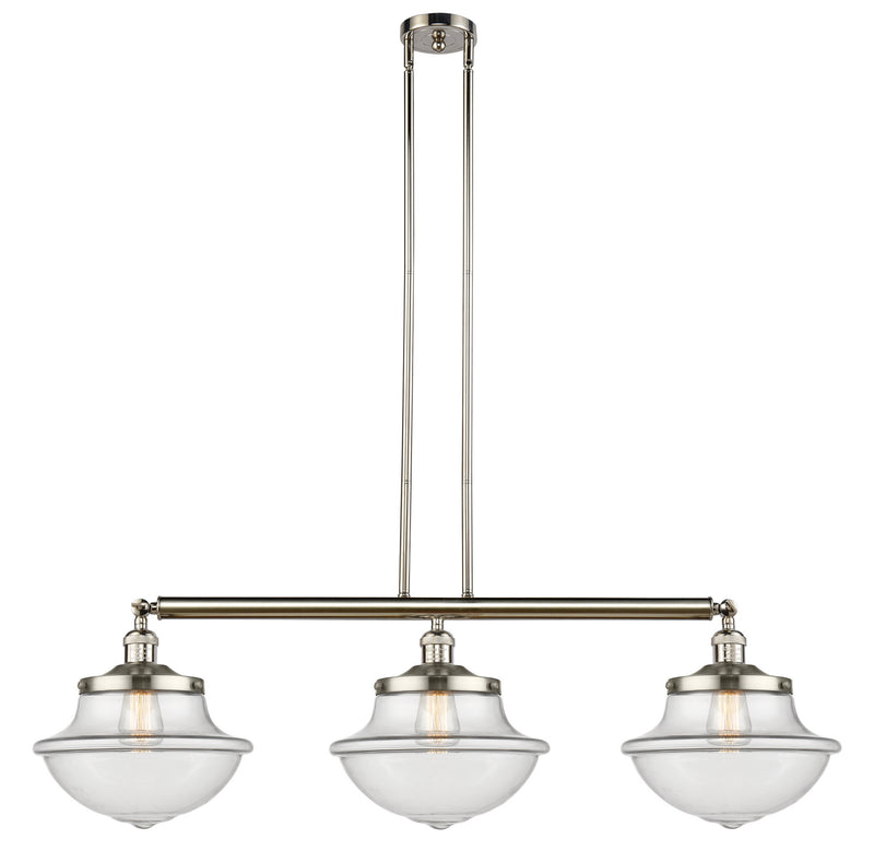 Innovations 213-PN-G542 Three Light Island Pendant, Polished Nickel