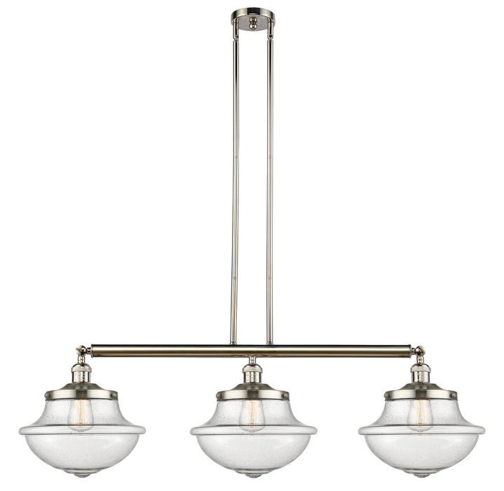 Innovations 213-PN-G544 Three Light Island Pendant, Polished Nickel