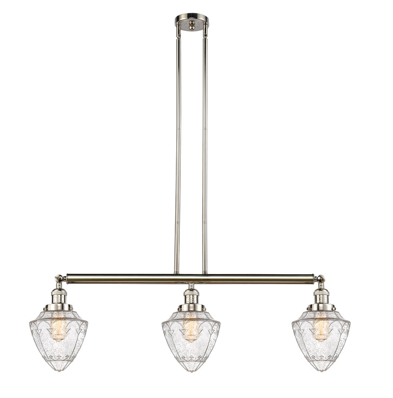 Innovations 213-PN-G664-7 Three Light Island Pendant, Polished Nickel