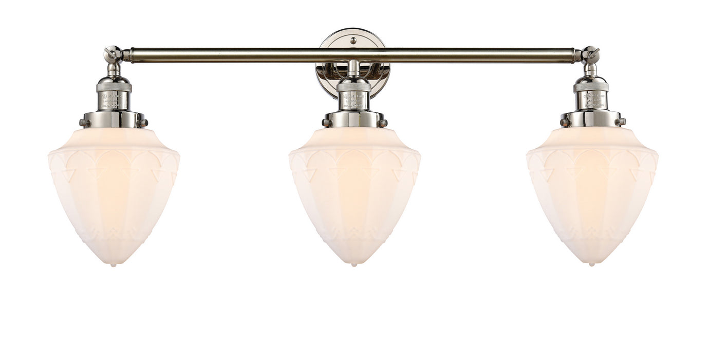 Innovations 205-PN-G661-7 Three Light Bath Vanity, Polished Nickel