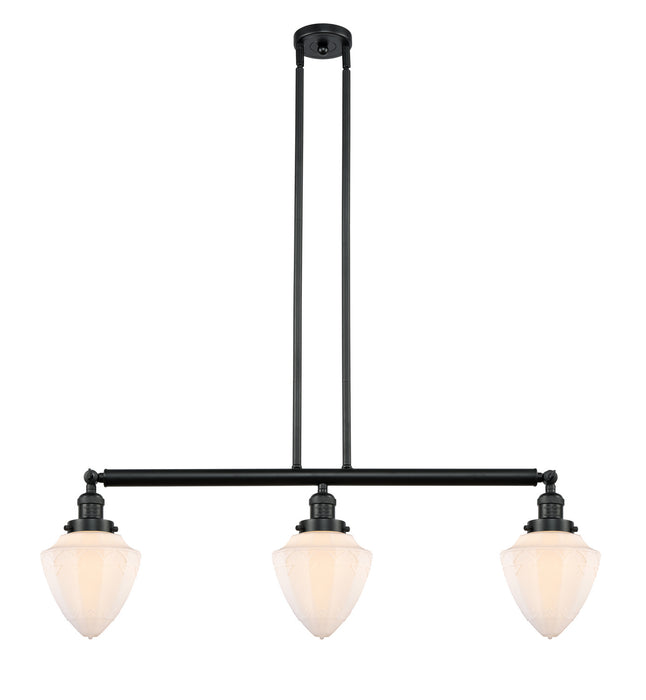 Innovations 213-BK-G661-7 Three Light Island Pendant, Matte Black