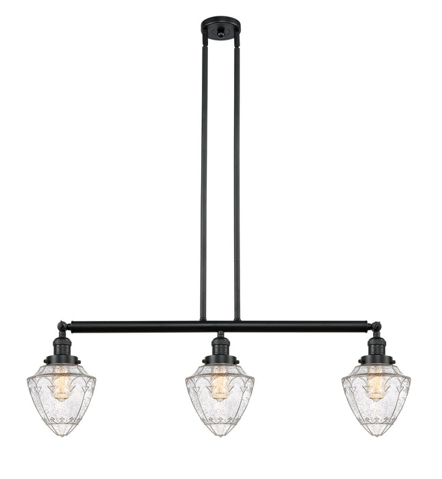 Innovations 213-BK-G664-7 Three Light Island Pendant, Matte Black