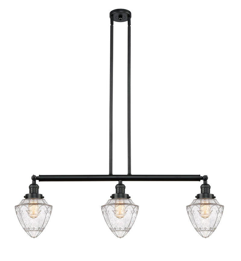 Innovations 213-BK-G664-7-LED LED Island Pendant, Matte Black