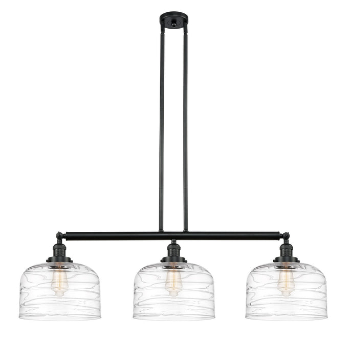 Innovations 213-BK-G713-L Three Light Island Pendant, Matte Black