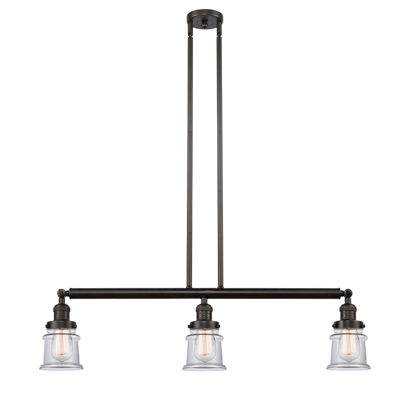 Innovations 213-OB-G182S Three Light Island Pendant, Oil Rubbed Bronze