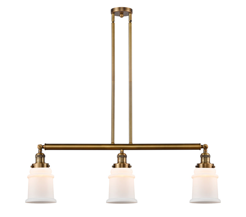 Innovations 213-BB-G181 Three Light Island Pendant, Brushed Brass