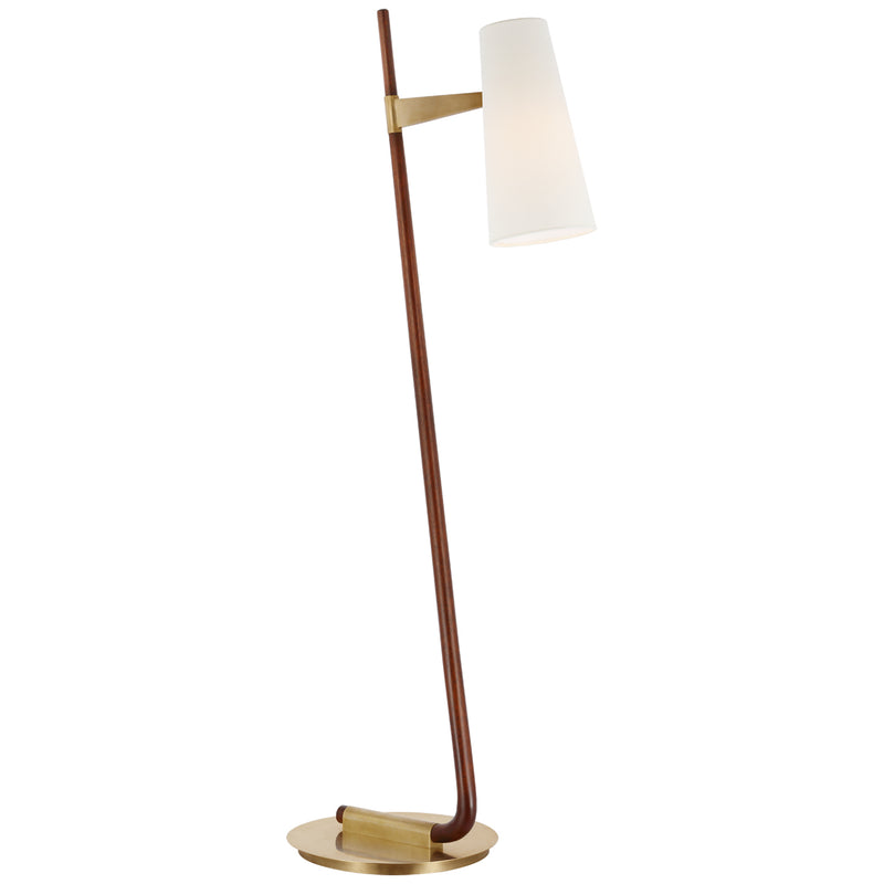 Visual Comfort Signature ARN 1060MHG/HAB-L LED Floor Lamp, Mahogany and Hand-Rubbed Antique Brass