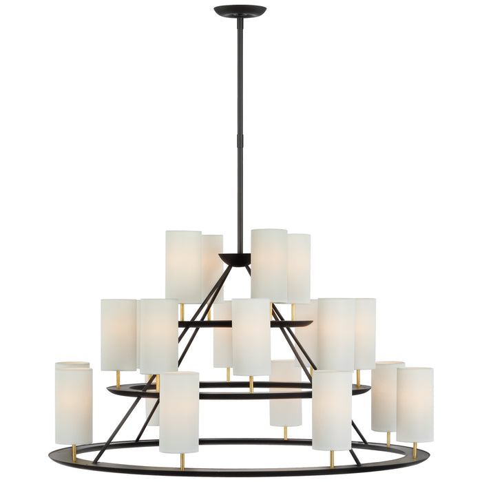 Visual Comfort Signature ARN 5285BLK/G-L LED Chandelier, Matte Black and Gild