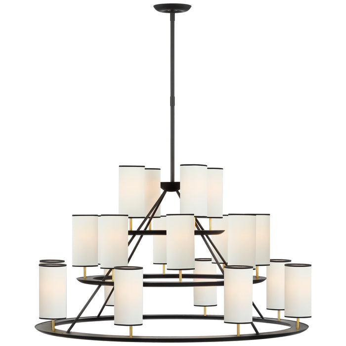 Visual Comfort Signature ARN 5285BLK/G-L/BT LED Chandelier, Matte Black and Gild