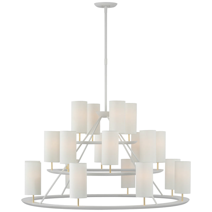 Visual Comfort Signature ARN 5285WHT/G-L LED Chandelier, Matte White and Gild