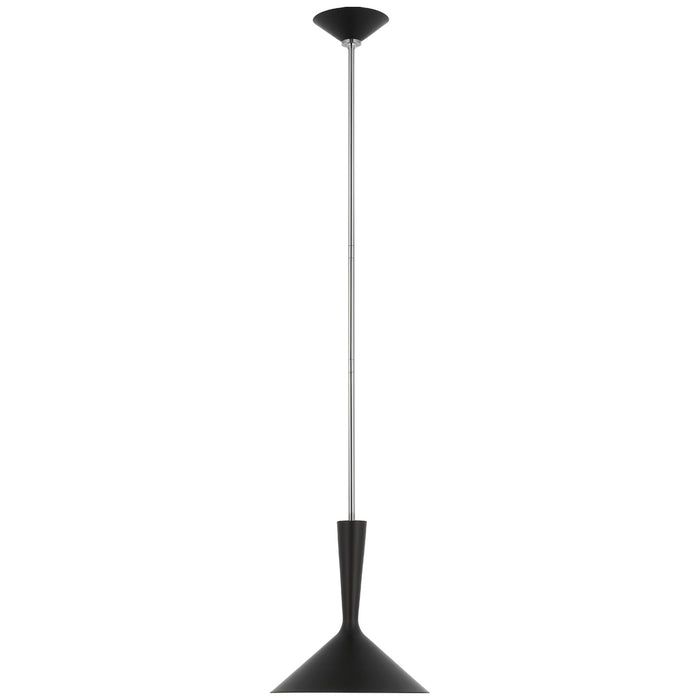 Visual Comfort Signature ARN 5540BLK/PN LED Pendant, Matte Black and Polished Nickel