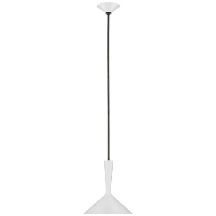 Visual Comfort Signature ARN 5540WHT/BZ LED Pendant, Matte White and Bronze
