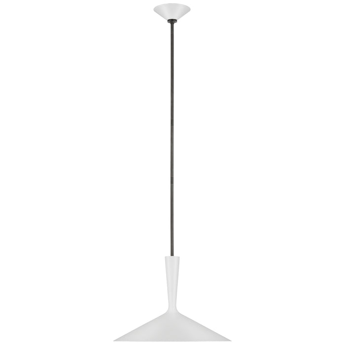 Visual Comfort Signature ARN 5541WHT/BZ LED Pendant, Matte White and Bronze