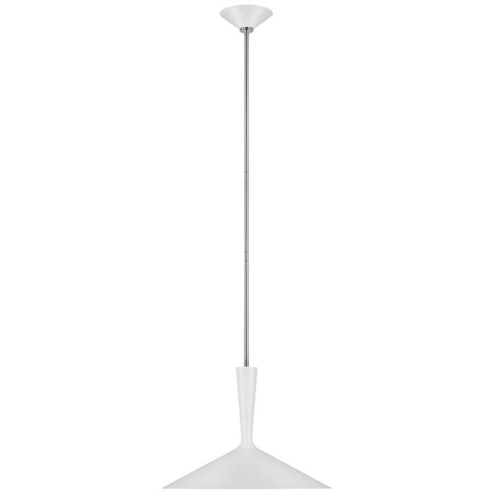 Visual Comfort Signature ARN 5541WHT/PN LED Pendant, Matte White and Polished Nickel
