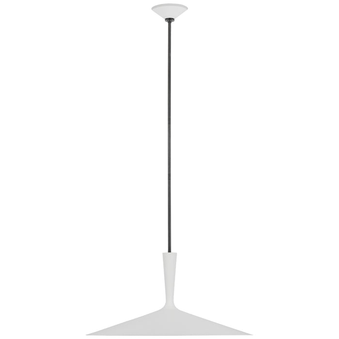 Visual Comfort Signature ARN 5542WHT/BZ LED Pendant, Matte White and Bronze