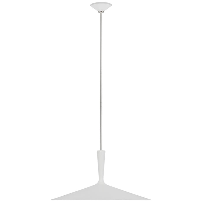 Visual Comfort Signature ARN 5542WHT/PN LED Pendant, Matte White and Polished Nickel
