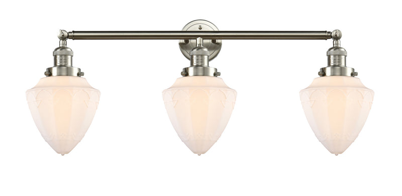 Innovations 205-SN-G661-7 Three Light Bath Vanity, Brushed Satin Nickel