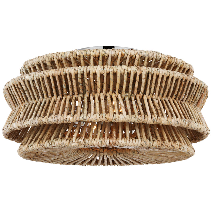Visual Comfort Signature CHC 4015PN/NAB LED Semi-Flush Mount, Polished Nickel and Natural Abaca
