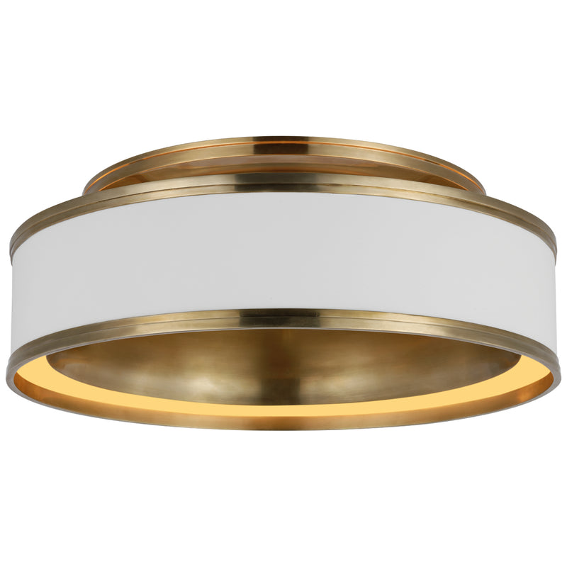 Visual Comfort Signature CHC 4612WHT/AB LED Flush Mount, Matte White and Antique-Burnished Brass