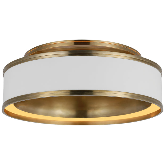 Visual Comfort Signature CHC 4612WHT/AB LED Flush Mount, Matte White and Antique-Burnished Brass