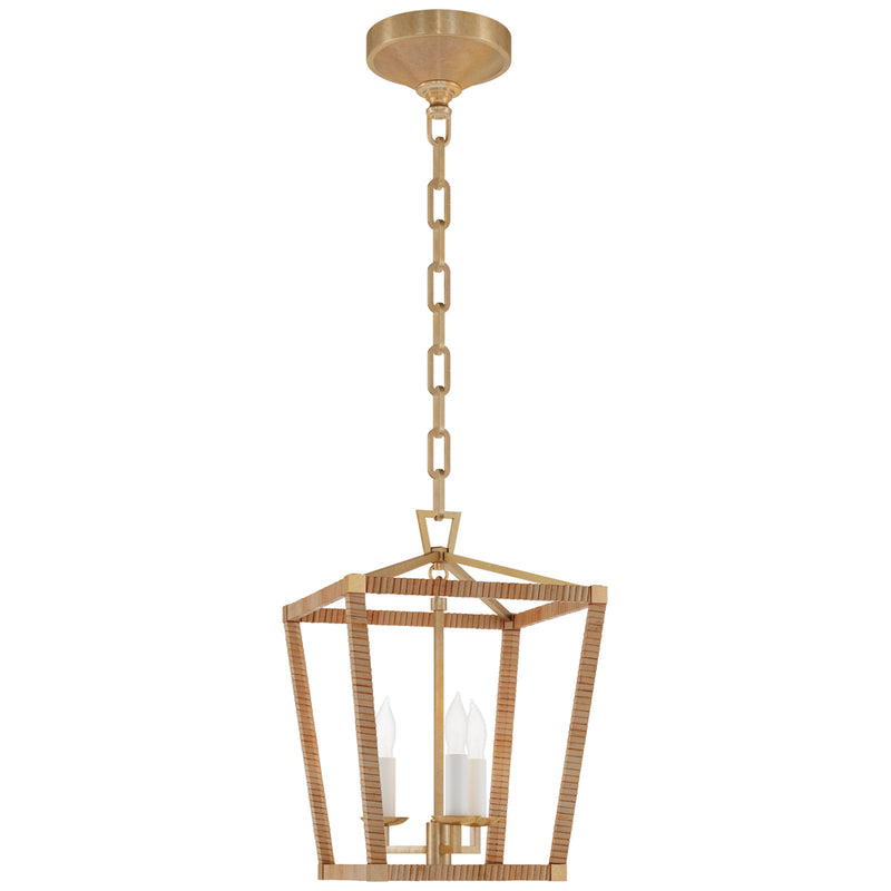 Visual Comfort Signature CHC 5875AB/NRT LED Lantern, Antique-Burnished Brass and Natural Rattan