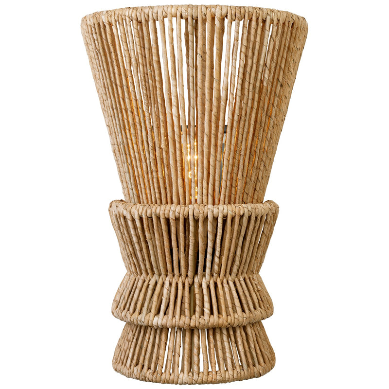 Visual Comfort Signature CHD 2015PN/NAB LED Wall Sconce, Polished Nickel and Natural Abaca