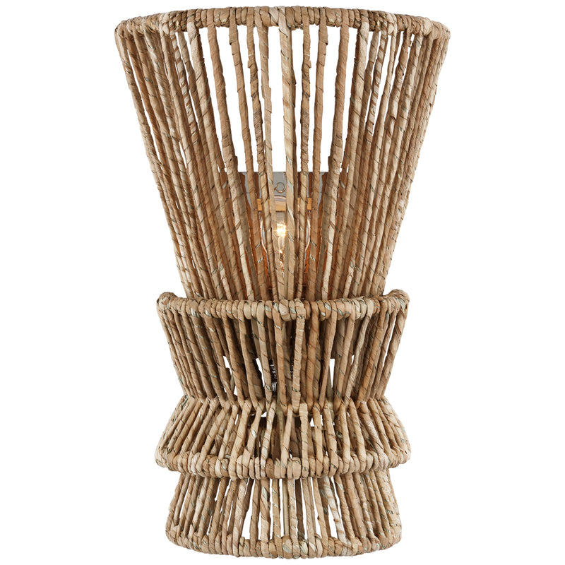 Visual Comfort Signature CHD 2015PN/NAB LED Wall Sconce, Polished Nickel and Natural Abaca