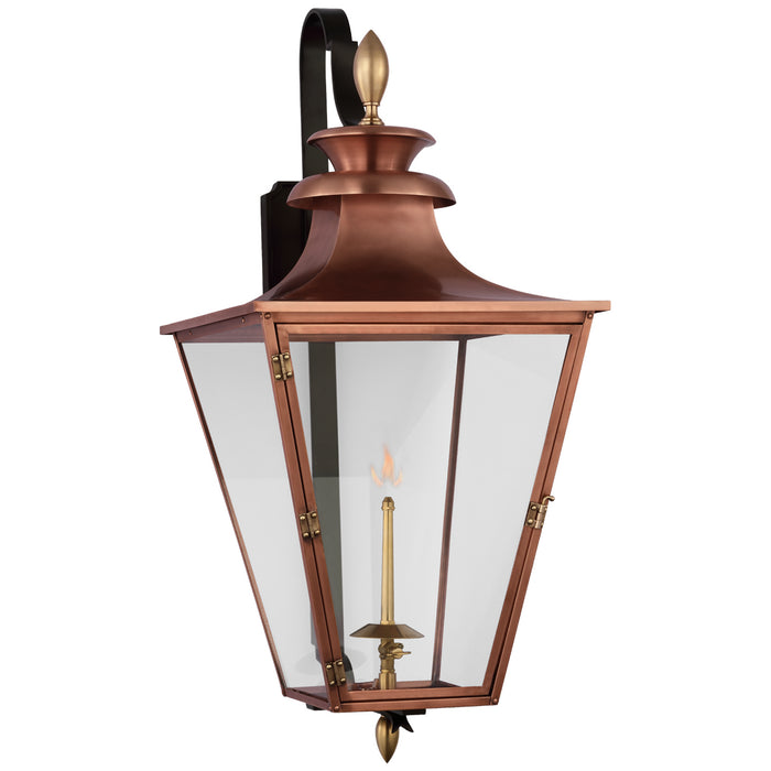 Visual Comfort Signature CHO 2436SC-CG Gas Wall Lantern, Soft Copper and Brass